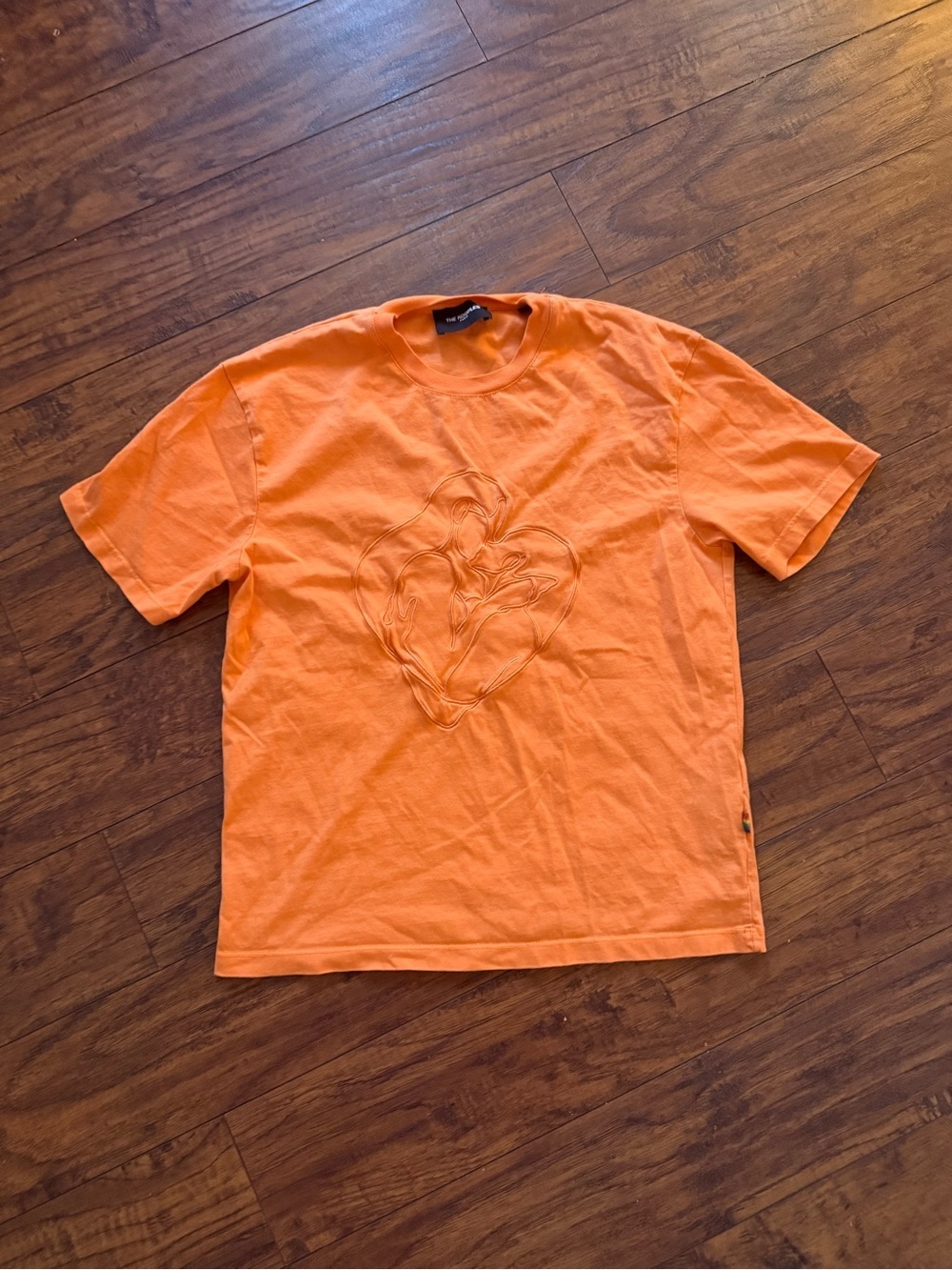 The Kooples Limited Edition Pride Orange Short-Sleeve Kissing Embroidered Tee XS